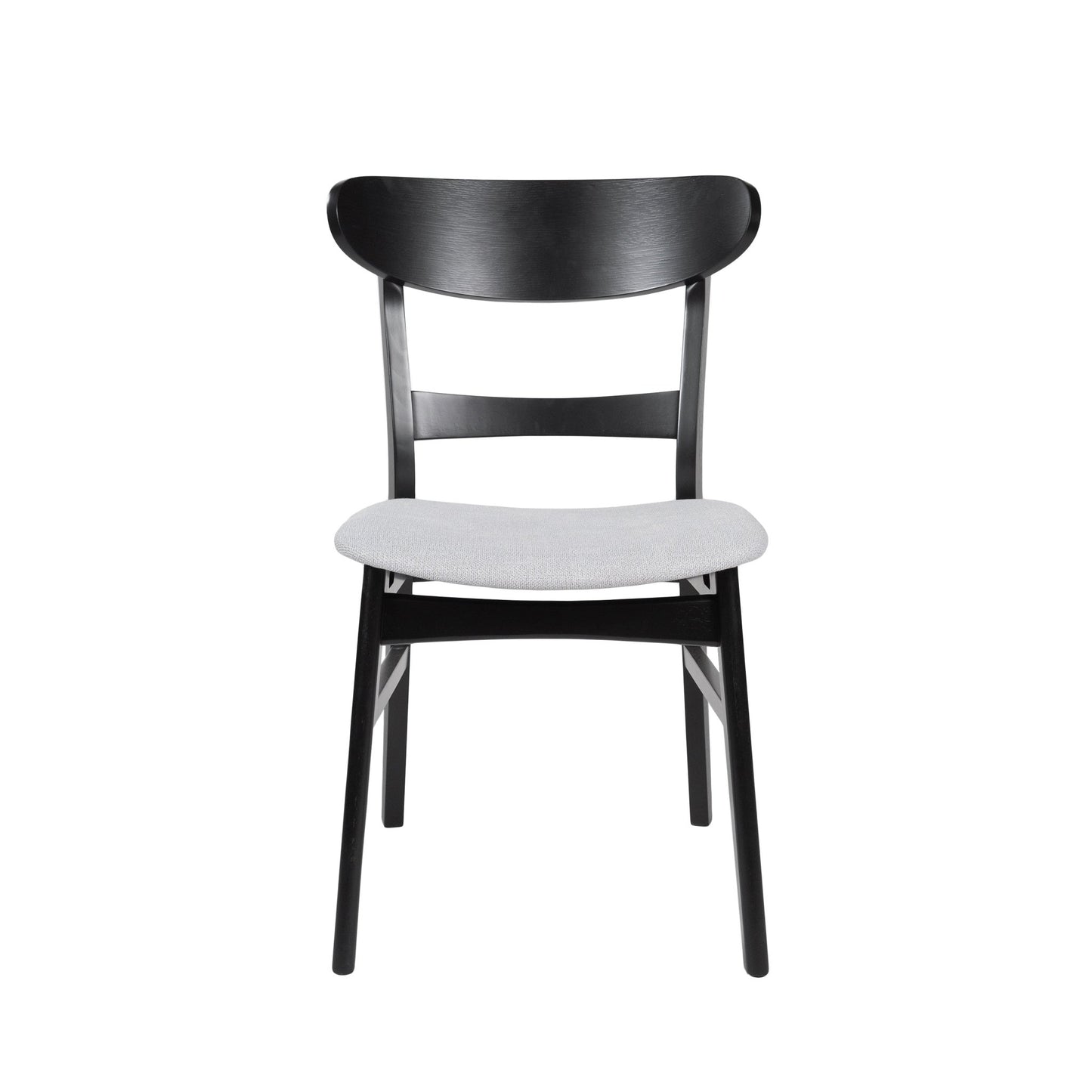[Video] Mid - Century Modern 5 - Piece Dining Set, Rubberwood Frame, One Table and 4 Upholstered Chairs, Black +Light Gray - 1st Choice Furniture Direct
