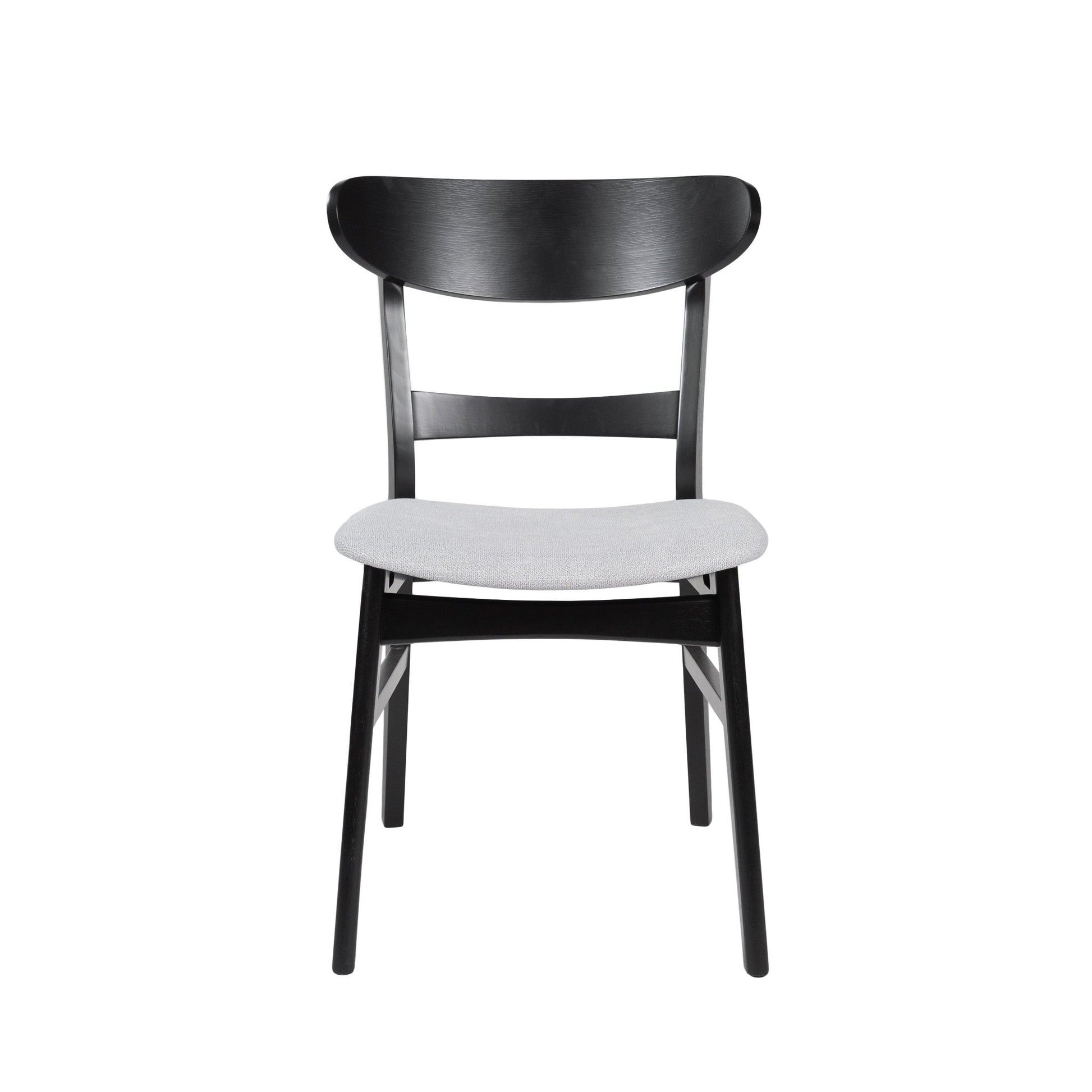 [Video] Mid - Century Modern 5 - Piece Dining Set, Rubberwood Frame, One Table and 4 Upholstered Chairs, Black +Light Gray - 1st Choice Furniture Direct