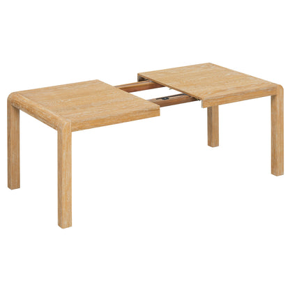 [Video Provided] TREXM Vintage Extendable Dining Table Set for 4 - 6 with 4 Upholstered Chairs and 1 Bench, Rustic Wire Brushed Kitchen Table Set with Curved Design for Dining Room and Kitchen (Natural) - 1st Choice Furniture Direct