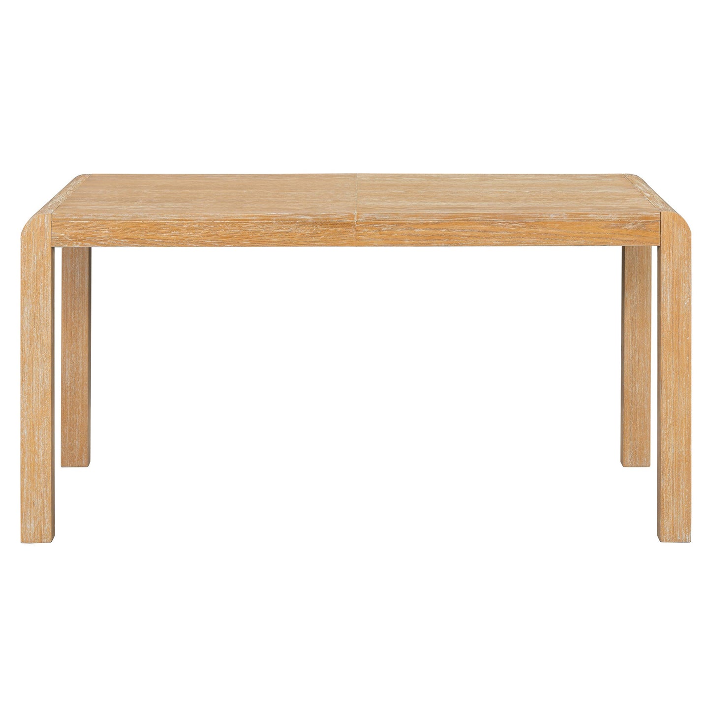 [Video Provided] TREXM Vintage Extendable Dining Table Set for 4 - 6 with 4 Upholstered Chairs and 1 Bench, Rustic Wire Brushed Kitchen Table Set with Curved Design for Dining Room and Kitchen (Natural) - 1st Choice Furniture Direct