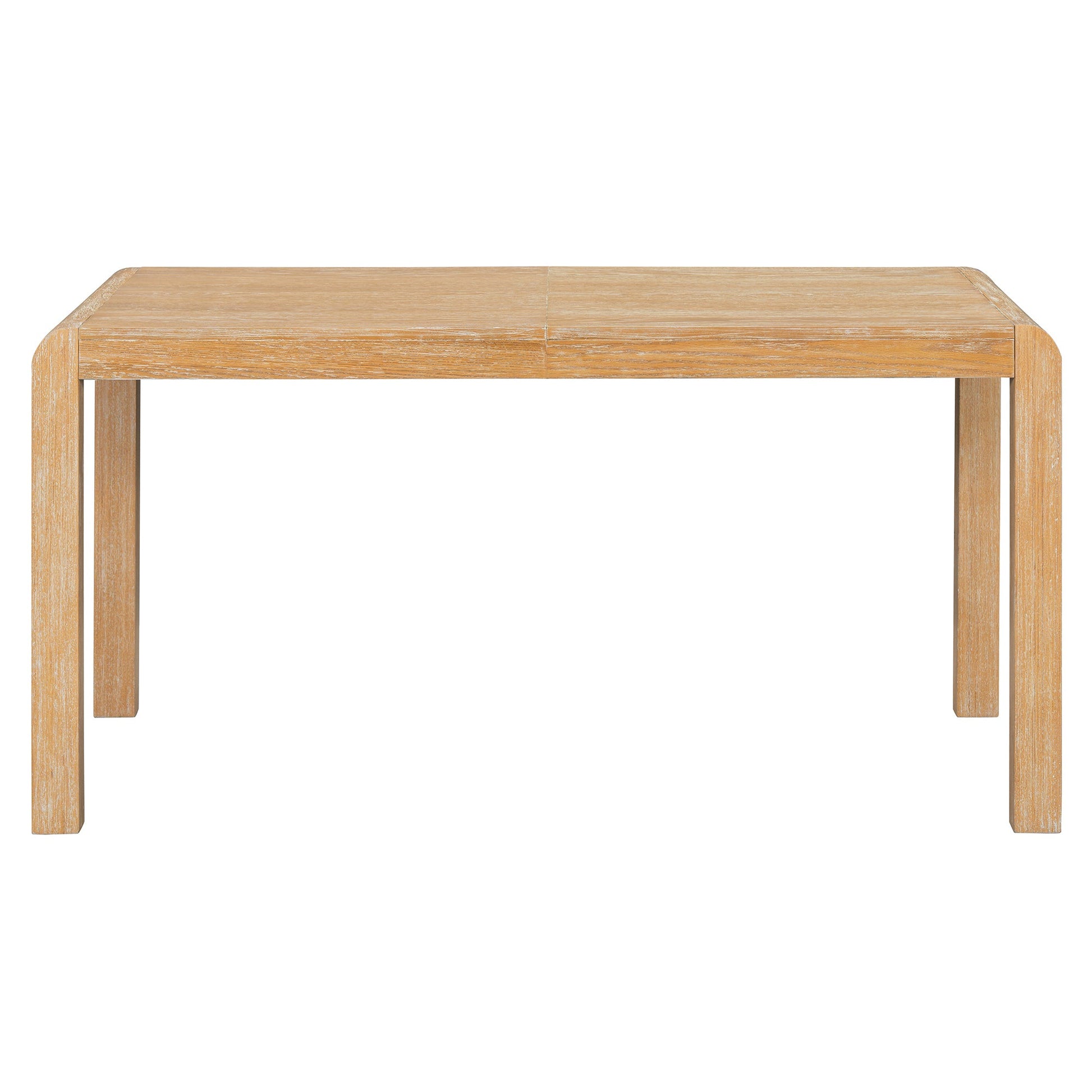 [Video Provided] TREXM Vintage Extendable Dining Table Set for 4 - 6 with 4 Upholstered Chairs and 1 Bench, Rustic Wire Brushed Kitchen Table Set with Curved Design for Dining Room and Kitchen (Natural) - 1st Choice Furniture Direct