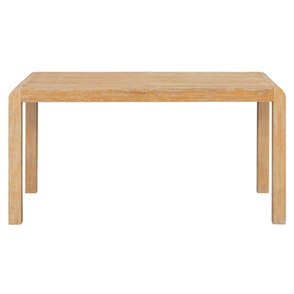 [Video Provided] TREXM Vintage Extendable Dining Table Set for 4 - 6 with 4 Upholstered Chairs and 1 Bench, Rustic Wire Brushed Kitchen Table Set with Curved Design for Dining Room and Kitchen (Natural) - 1st Choice Furniture Direct