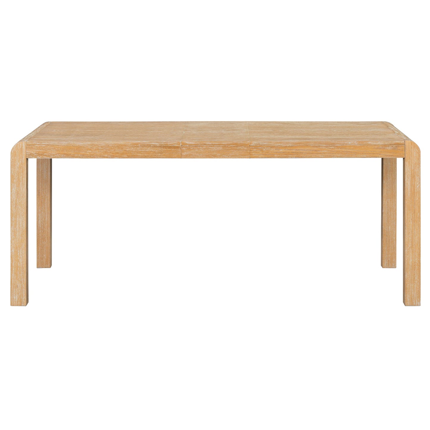 [Video Provided] TREXM Vintage Extendable Dining Table Set for 4 - 6 with 4 Upholstered Chairs and 1 Bench, Rustic Wire Brushed Kitchen Table Set with Curved Design for Dining Room and Kitchen (Natural) - 1st Choice Furniture Direct