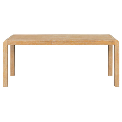 [Video Provided] TREXM Vintage Extendable Dining Table Set for 4 - 6 with 4 Upholstered Chairs and 1 Bench, Rustic Wire Brushed Kitchen Table Set with Curved Design for Dining Room and Kitchen (Natural) - 1st Choice Furniture Direct