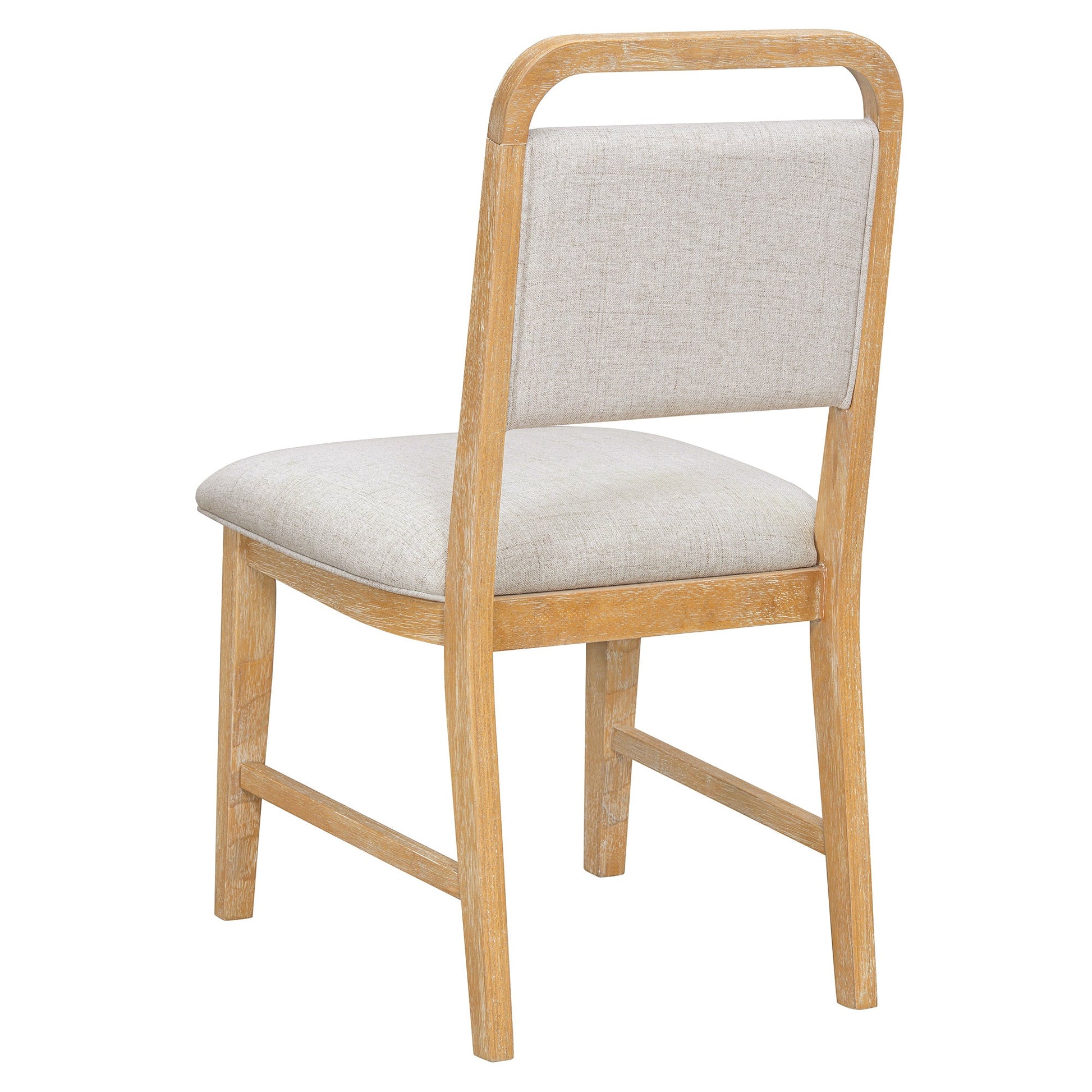 [Video Provided] TREXM Vintage Extendable Dining Table Set for 4 - 6 with 4 Upholstered Chairs and 1 Bench, Rustic Wire Brushed Kitchen Table Set with Curved Design for Dining Room and Kitchen (Natural) - 1st Choice Furniture Direct