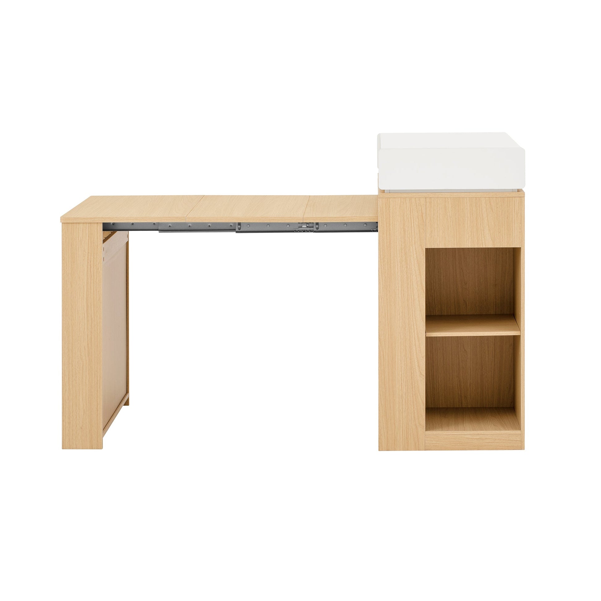 [VIDEO] TREXM Extendable Dining Table with Folding Tabletop, Bar Table with Drawers and Power Outlet, Kitchen Island with Wheels and Hooks, Sideboard for Kitchen and Dining Room (Natural+Creamy White) - 1st Choice Furniture Direct