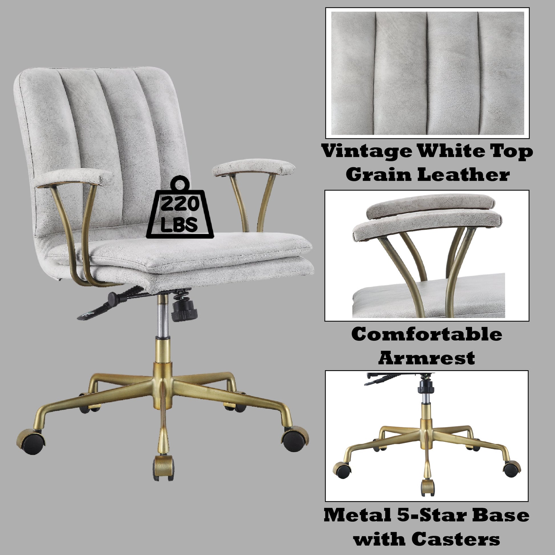 Vintage PU Leather Executive Office Chair with Walnut Frame - 1st Choice Furniture Direct