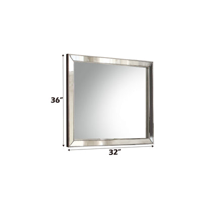 Voeville II Platinum Finish Mirror - 1st Choice Furniture Direct