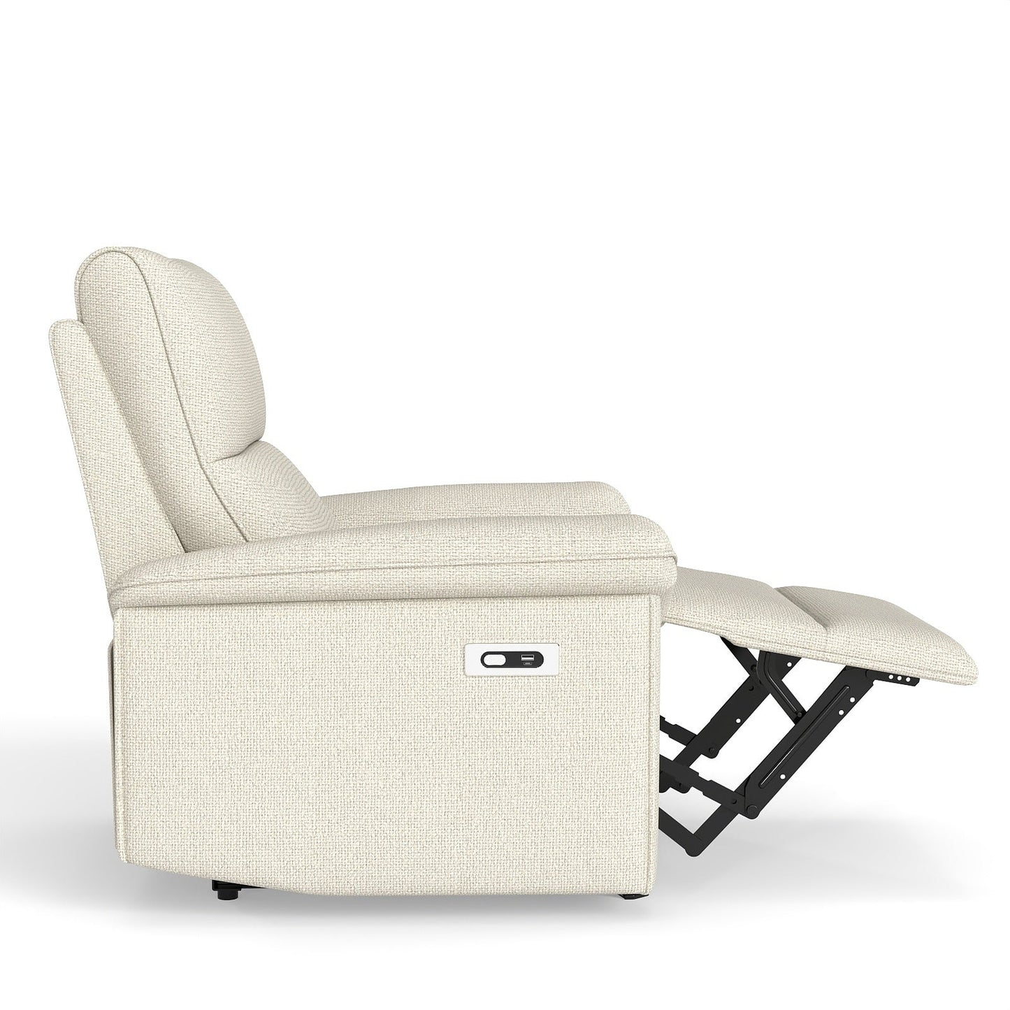 Wall Hugger Recliner,Zero Wall Power Recliner Chair,Electric Recliner for Living Room,Fabric Reclining Armchair for small space,Reclining Sofa for Bedroom/Apartment/RV,USB Port(Type - C) (Beige - gray) - 1st Choice Furniture Direct