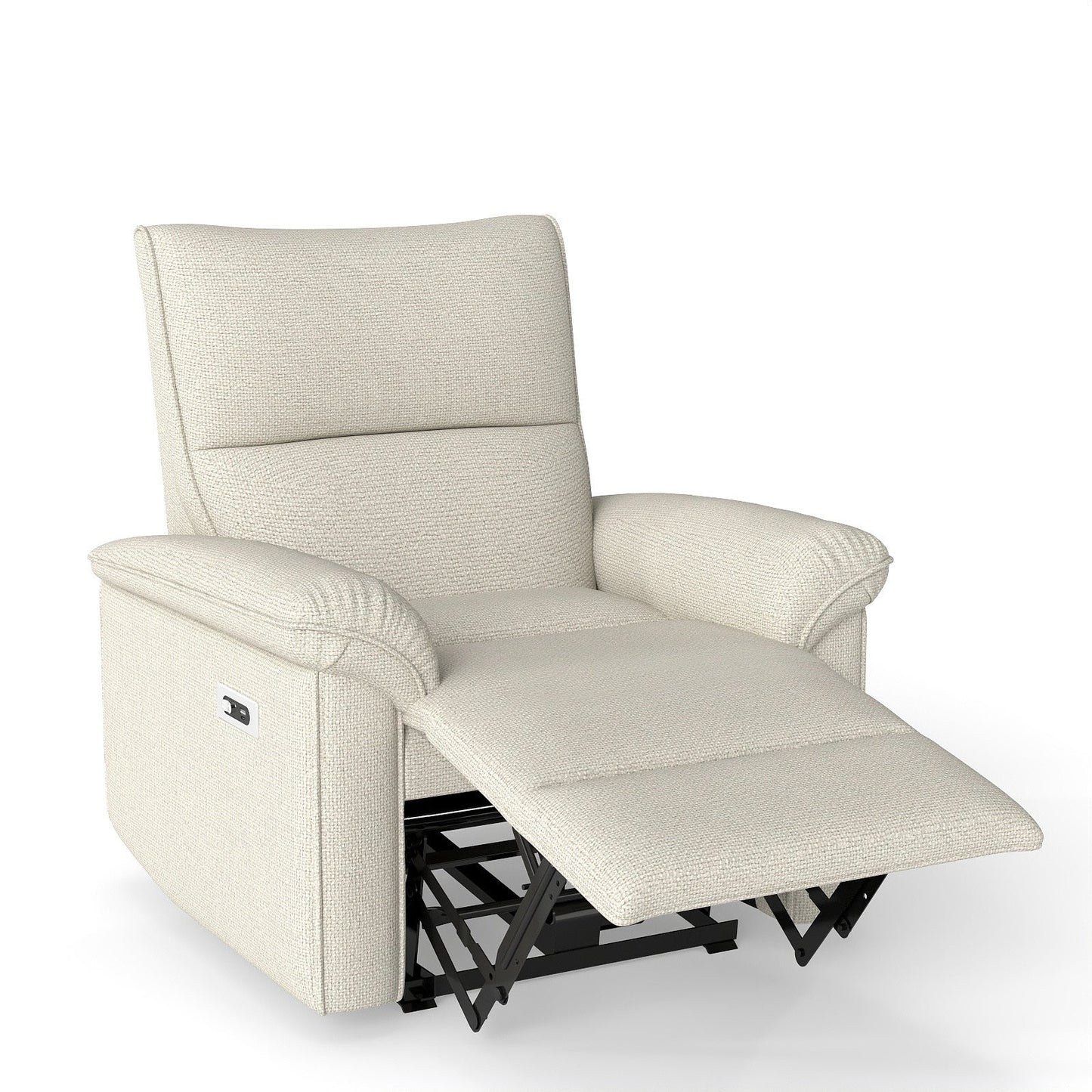 Wall Hugger Recliner,Zero Wall Power Recliner Chair,Electric Recliner for Living Room,Fabric Reclining Armchair for small space,Reclining Sofa for Bedroom/Apartment/RV,USB Port(Type - C) (Beige - gray) - 1st Choice Furniture Direct