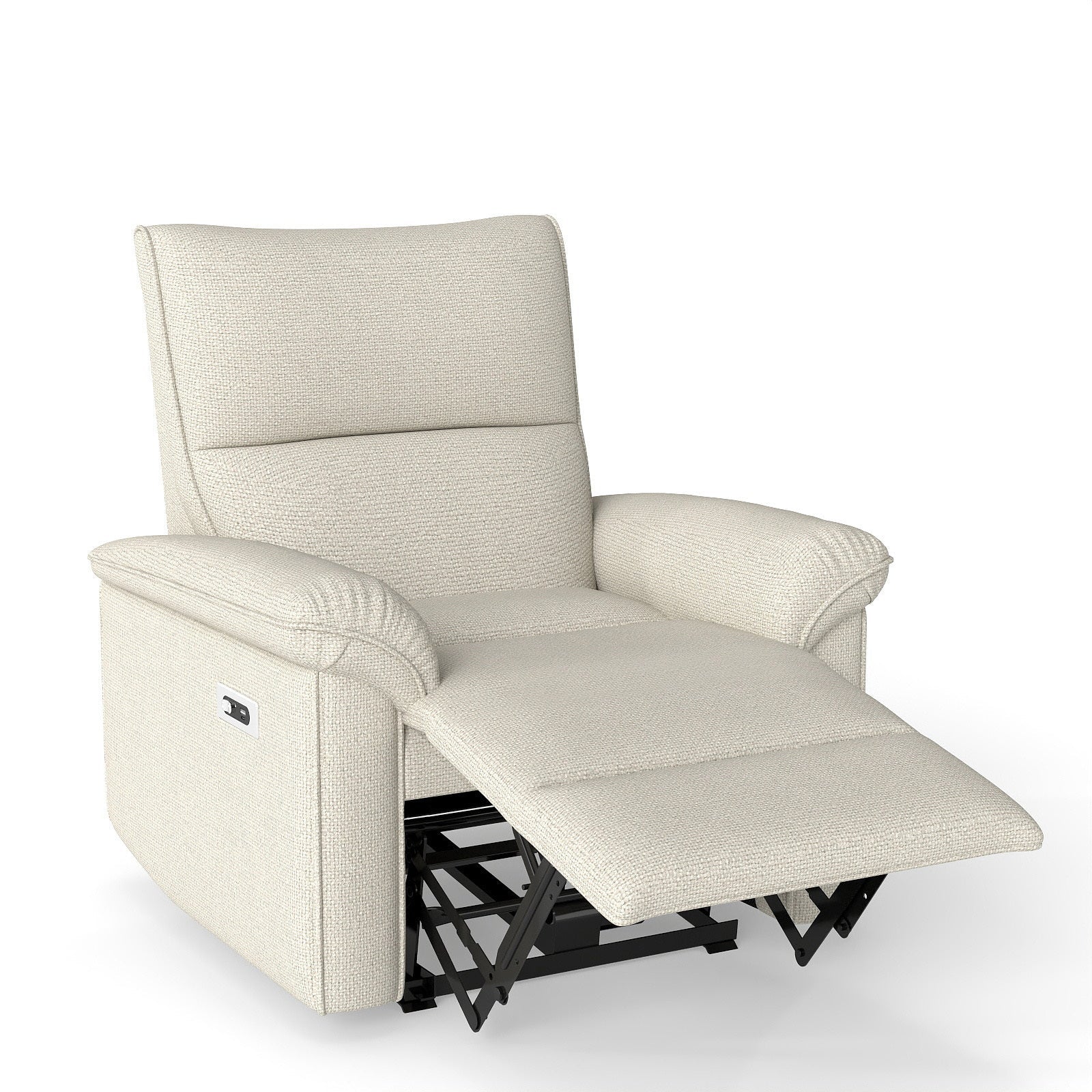 Wall Hugger Recliner,Zero Wall Power Recliner Chair,Electric Recliner for Living Room,Fabric Reclining Armchair for small space,Reclining Sofa for Bedroom/Apartment/RV,USB Port(Type - C) (Beige - gray) - 1st Choice Furniture Direct