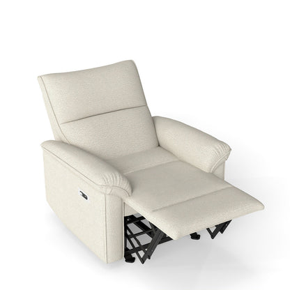 Wall Hugger Recliner,Zero Wall Power Recliner Chair,Electric Recliner for Living Room,Fabric Reclining Armchair for small space,Reclining Sofa for Bedroom/Apartment/RV,USB Port(Type - C) (Beige - gray) - 1st Choice Furniture Direct