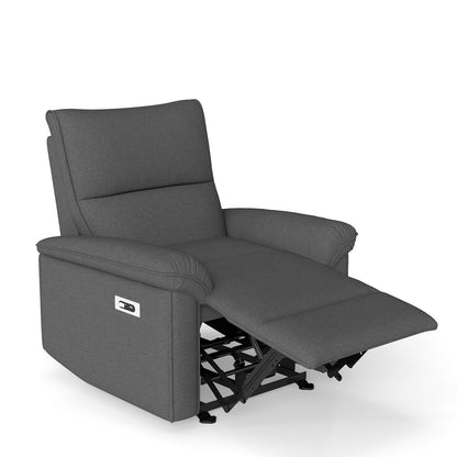 Wall Hugger Recliner,Zero Wall Power Recliner Chair,Electric Recliner for Living Room,Fabric Reclining Armchair for small space,Reclining Sofa for Bedroom/Apartment/RV,USB Port(Type - C) (Dark Gray) - 1st Choice Furniture Direct