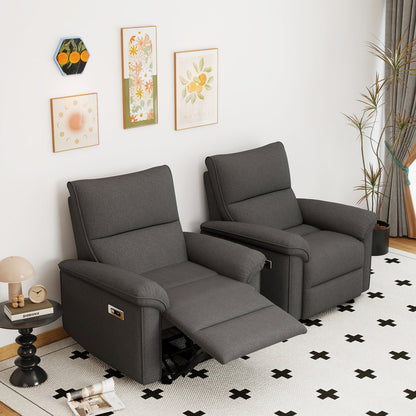 Wall Hugger Recliner,Zero Wall Power Recliner Chair,Electric Recliner for Living Room,Fabric Reclining Armchair for small space,Reclining Sofa for Bedroom/Apartment/RV,USB Port(Type - C) (Dark Gray) - 1st Choice Furniture Direct