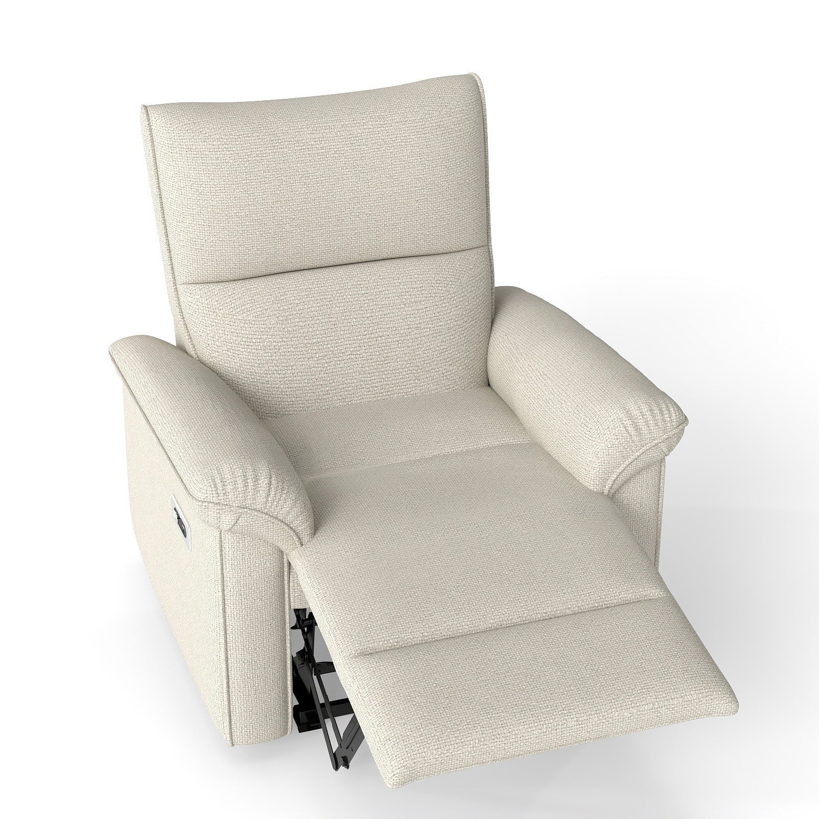 Wall Hugger Recliner,Zero Wall Power Recliner Chair,Electric Recliner for Living Room,Fabric Reclining Armchair for small space,Reclining Sofa for Bedroom/Apartment/RV,USB Port(Type - C) (Beige - gray) - 1st Choice Furniture Direct