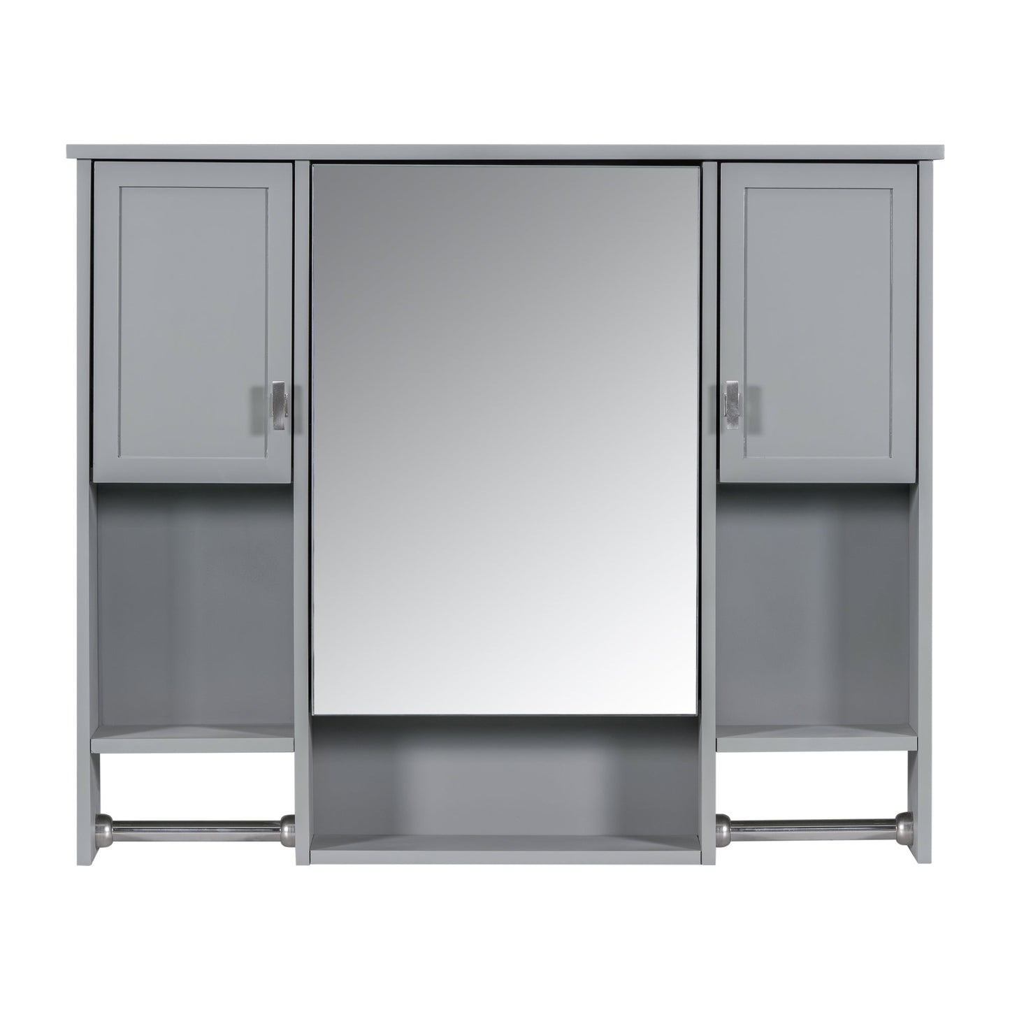 Wall Mounted Mirror Medicine Cabinet with Storage – Grey Bathroom Cabinet - 1st Choice Furniture Direct