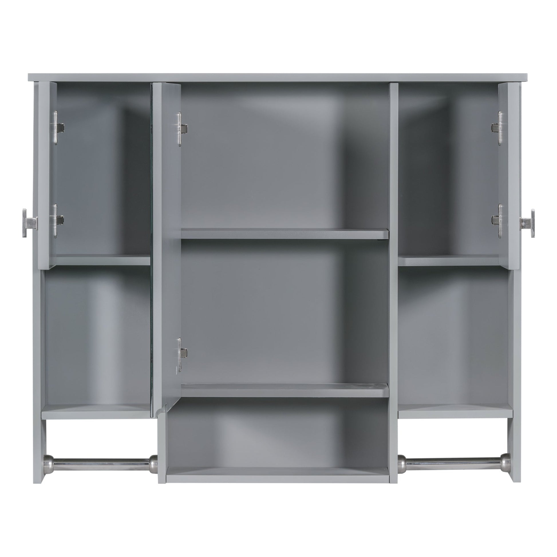 Wall Mounted Mirror Medicine Cabinet with Storage – Grey Bathroom Cabinet - 1st Choice Furniture Direct