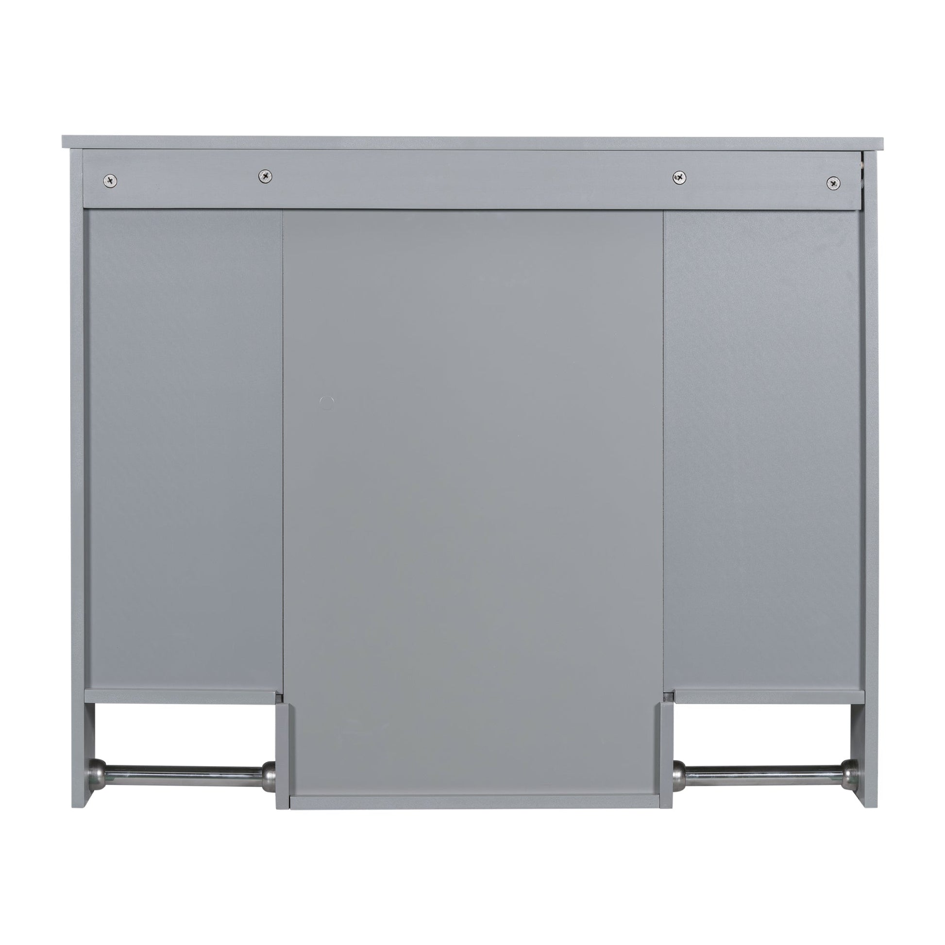 Wall Mounted Mirror Medicine Cabinet with Storage – Grey Bathroom Cabinet - 1st Choice Furniture Direct