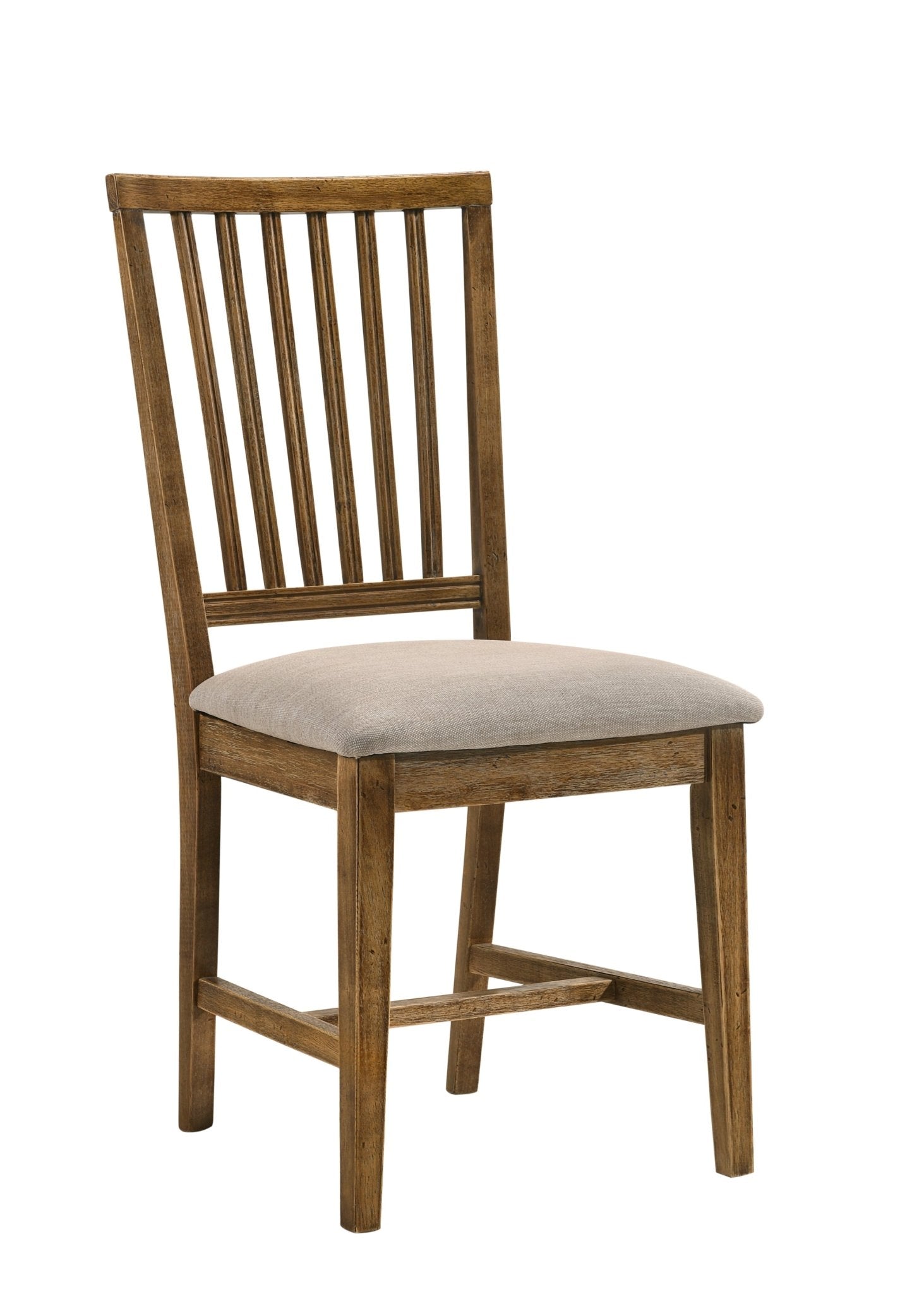 Wallace II Tan Linen & Weathered Oak Finish Side Chair (Set of 2) - 1st Choice Furniture Direct