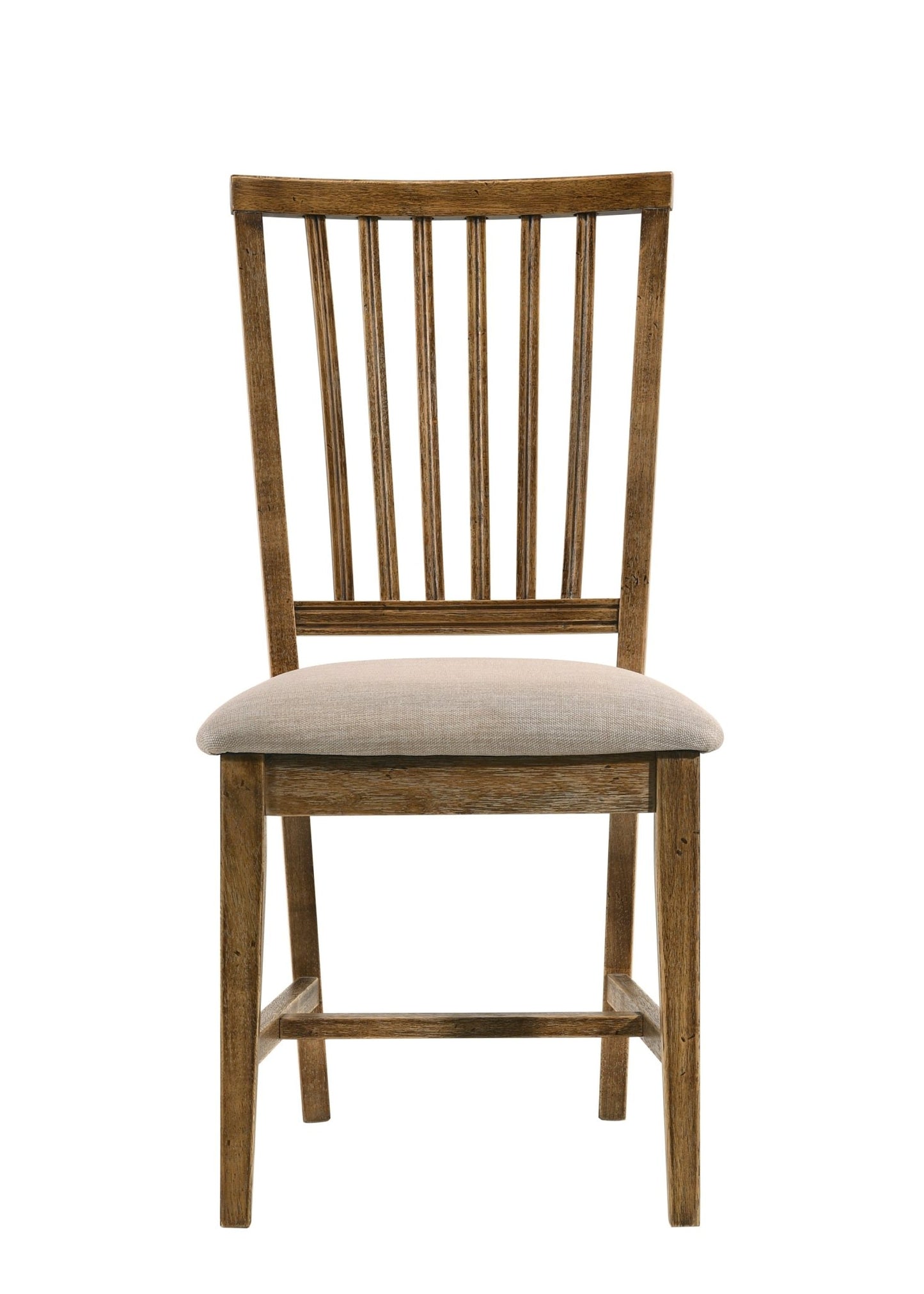Wallace II Tan Linen & Weathered Oak Finish Side Chair (Set of 2) - 1st Choice Furniture Direct