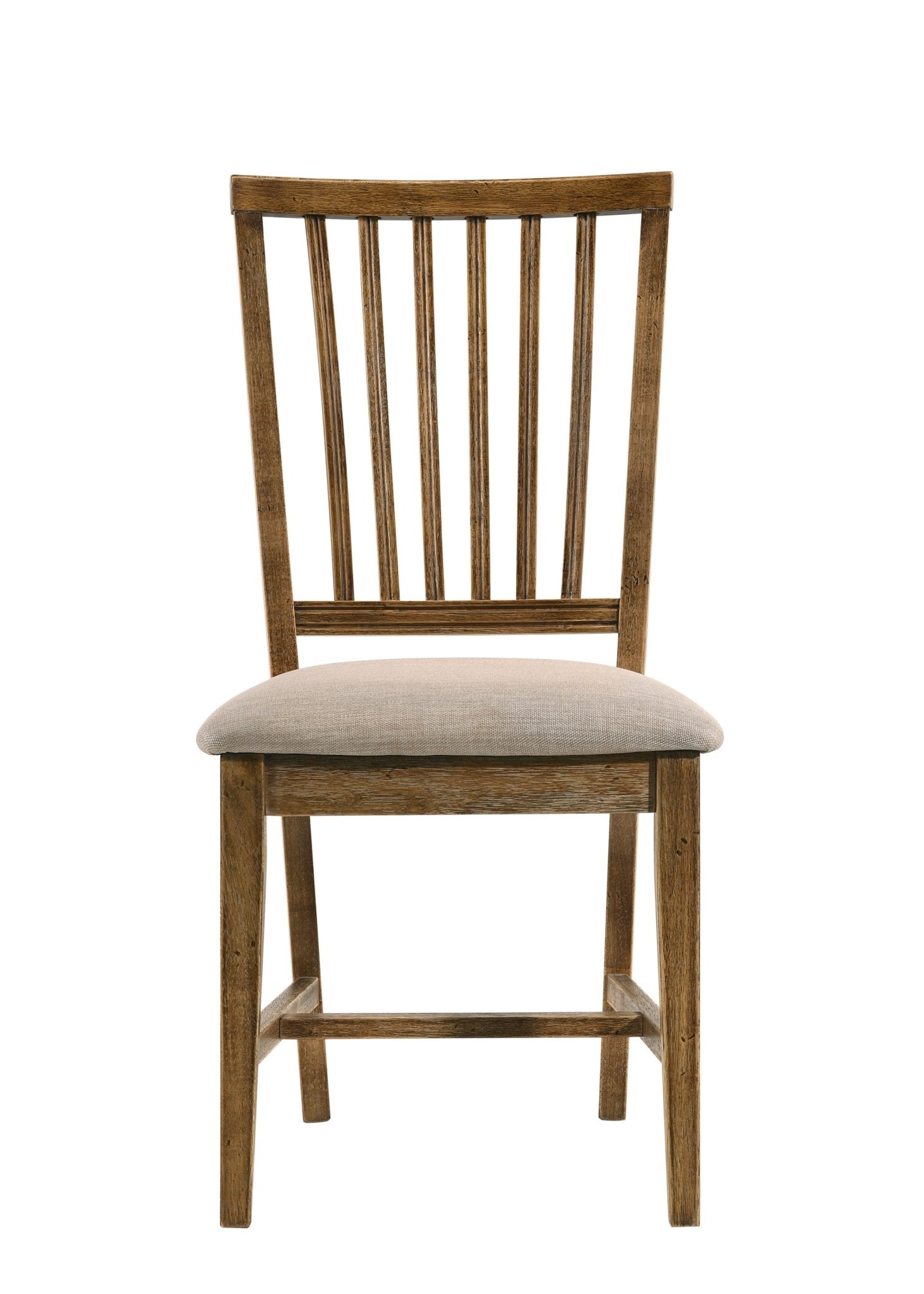 Wallace II Tan Linen & Weathered Oak Finish Side Chair (Set of 2) - 1st Choice Furniture Direct