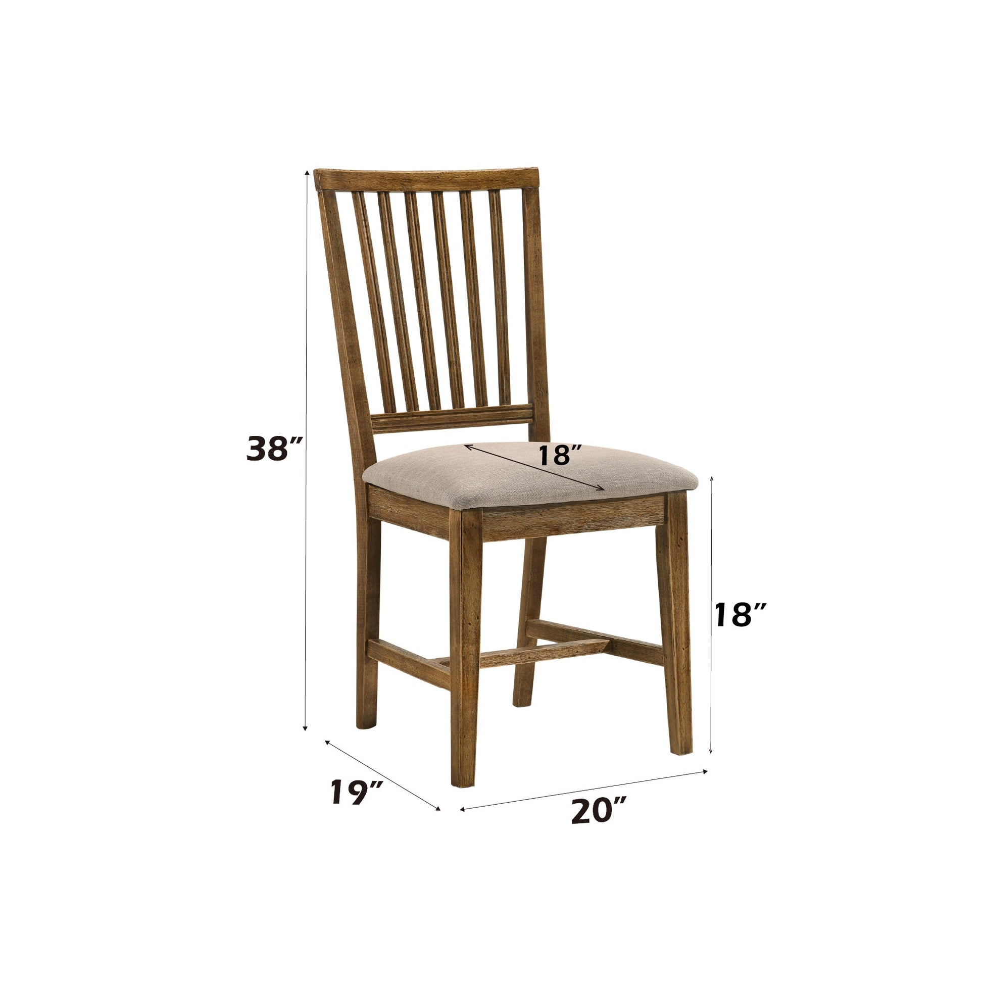 Wallace II Tan Linen & Weathered Oak Finish Side Chair (Set of 2) - 1st Choice Furniture Direct