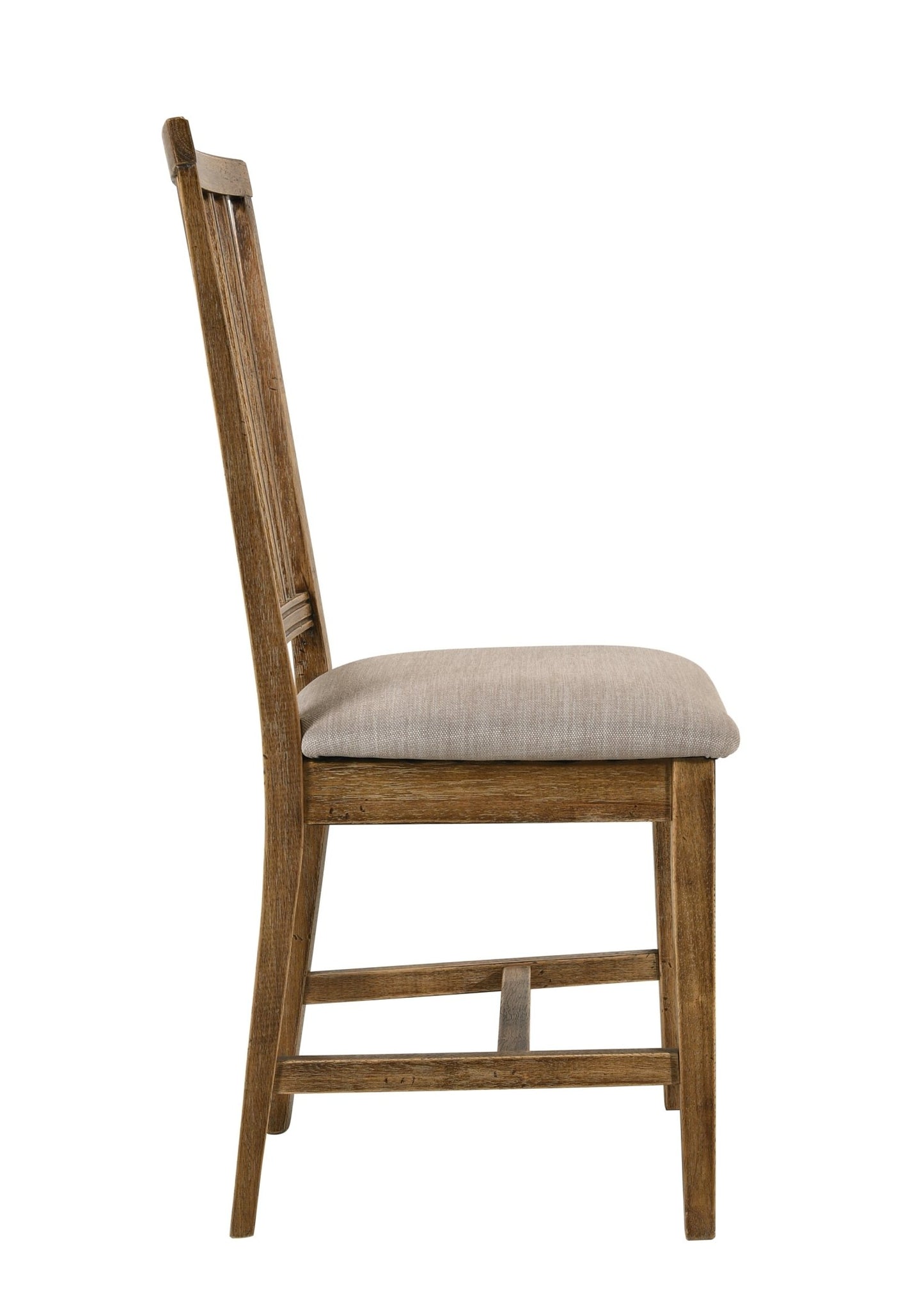 Wallace II Tan Linen & Weathered Oak Finish Side Chair (Set of 2) - 1st Choice Furniture Direct