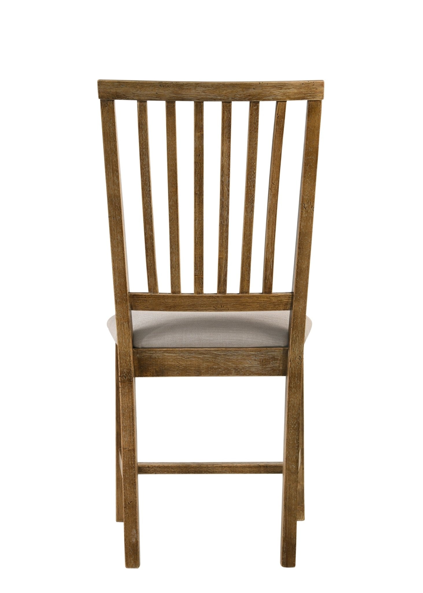 Wallace II Tan Linen & Weathered Oak Finish Side Chair (Set of 2) - 1st Choice Furniture Direct