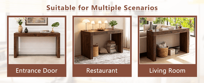 Walnut Bar Table with Storage Drawers | Modern Console Table - 1st Choice Furniture Direct