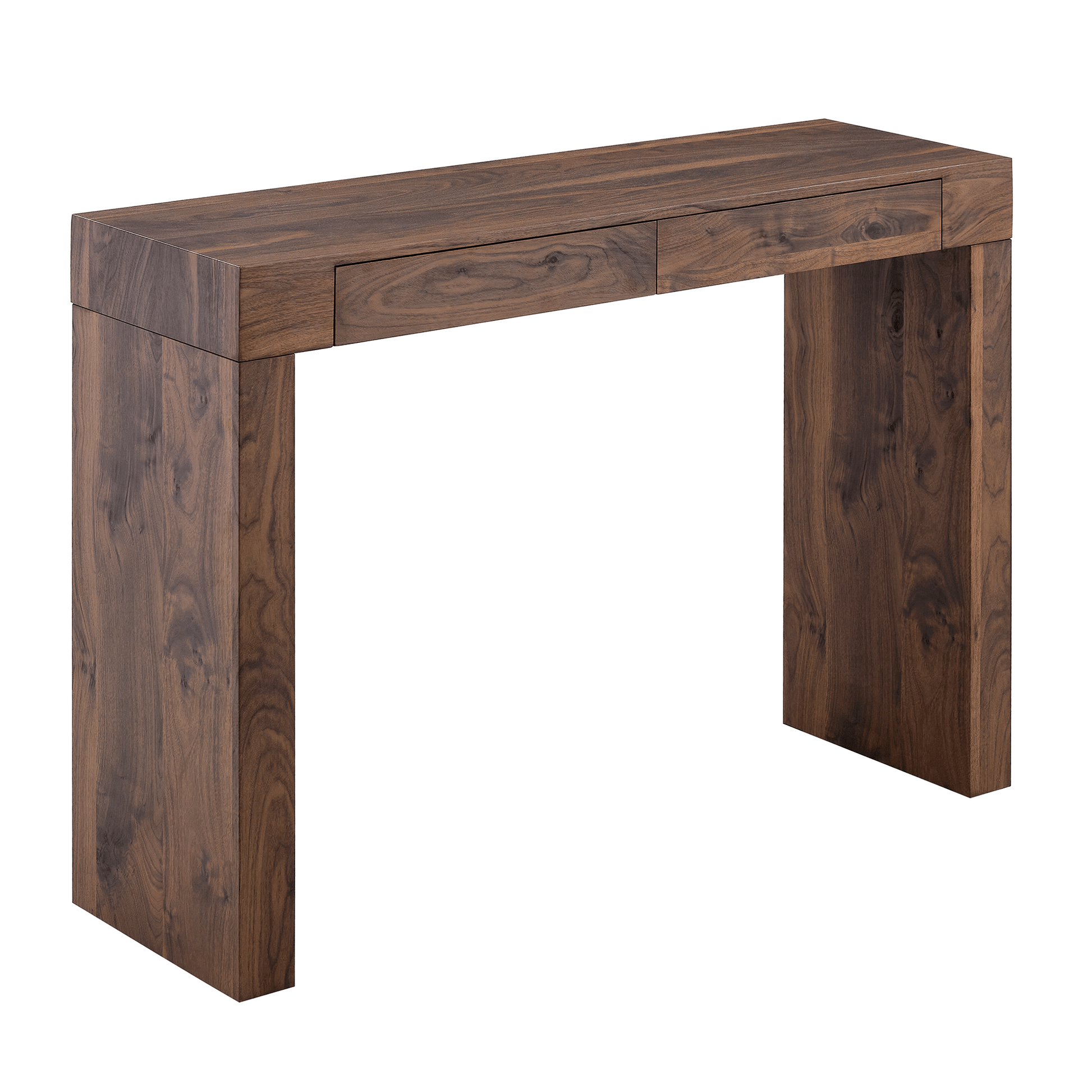 Walnut Bar Table with Storage Drawers | Modern Console Table - 1st Choice Furniture Direct