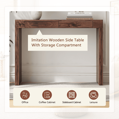 Walnut Bar Table with Storage Drawers | Modern Console Table - 1st Choice Furniture Direct