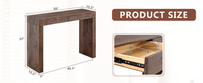 Walnut Bar Table with Storage Drawers | Modern Console Table - 1st Choice Furniture Direct