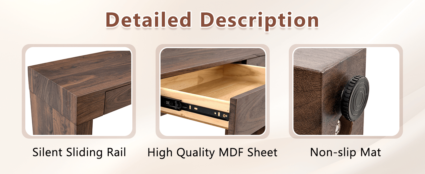 Walnut Bar Table with Storage Drawers | Modern Console Table - 1st Choice Furniture Direct
