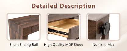 Walnut Bar Table with Storage Drawers | Modern Console Table - 1st Choice Furniture Direct