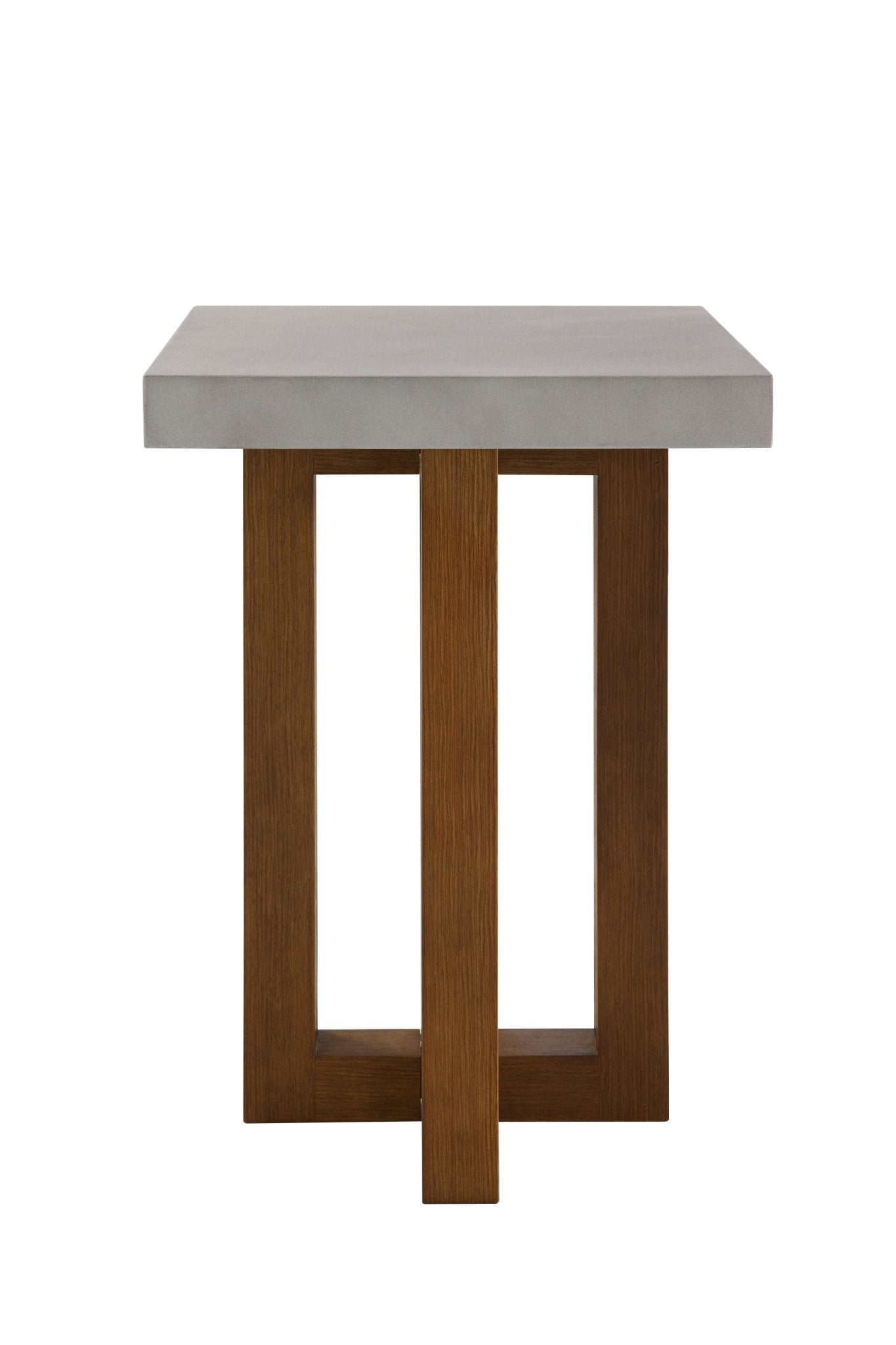 Walnut End Table with Faux Concrete Top - 1st Choice Furniture Direct