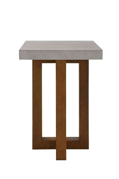 Walnut End Table with Faux Concrete Top - 1st Choice Furniture Direct