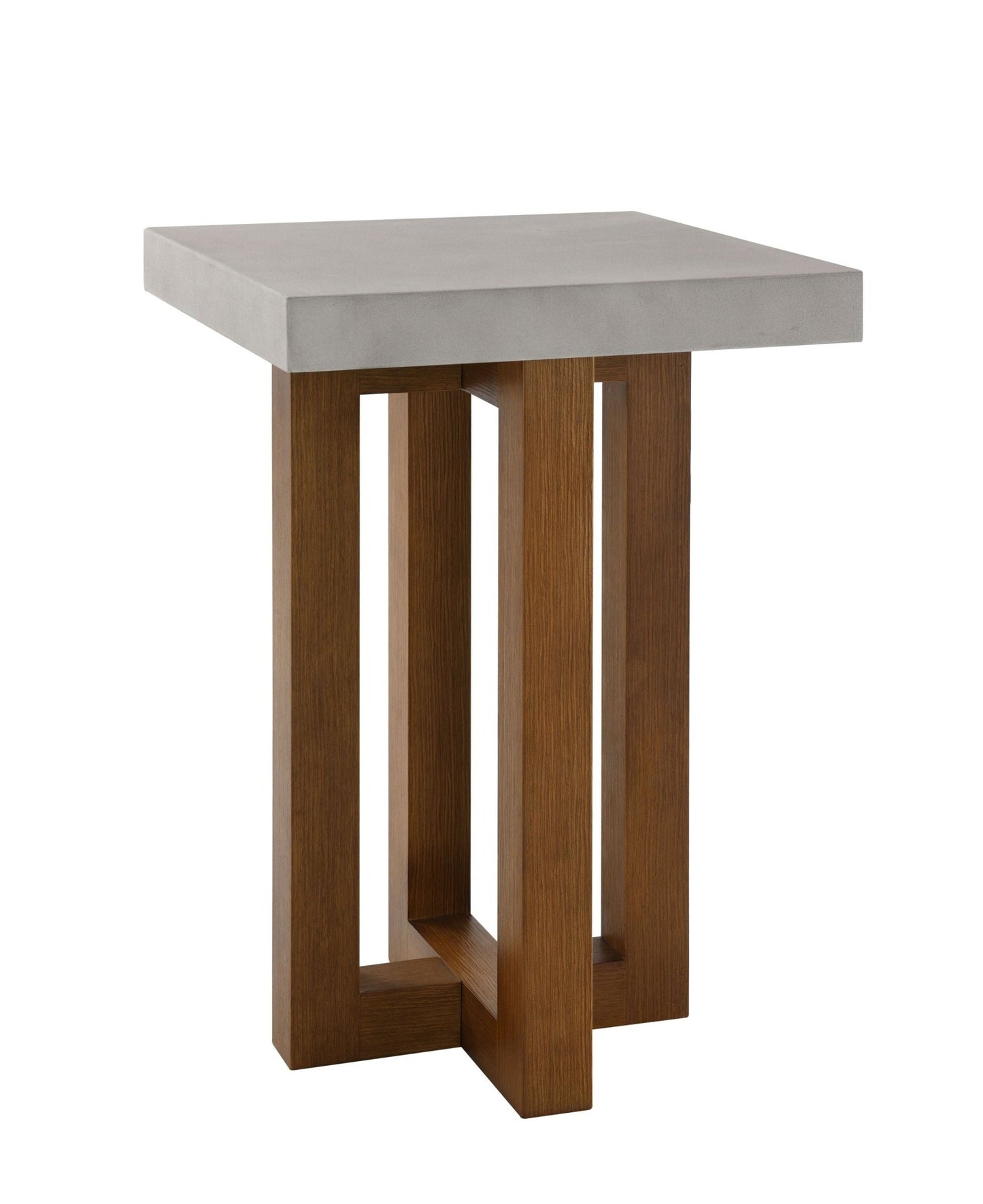 Walnut End Table with Faux Concrete Top - 1st Choice Furniture Direct