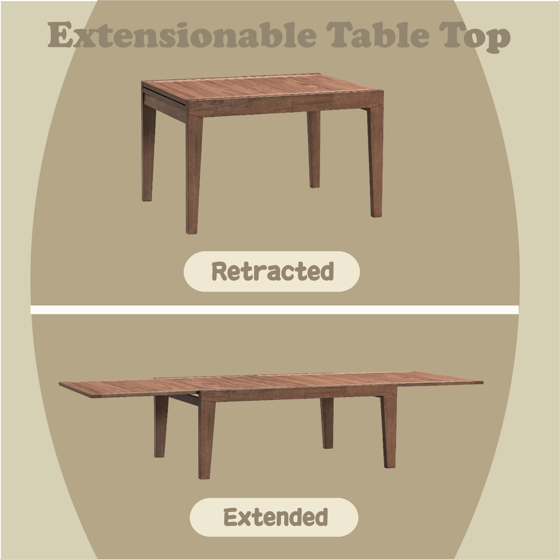 Walnut Extendable Dining Table with 47" Leaf - 1st Choice Furniture Direct