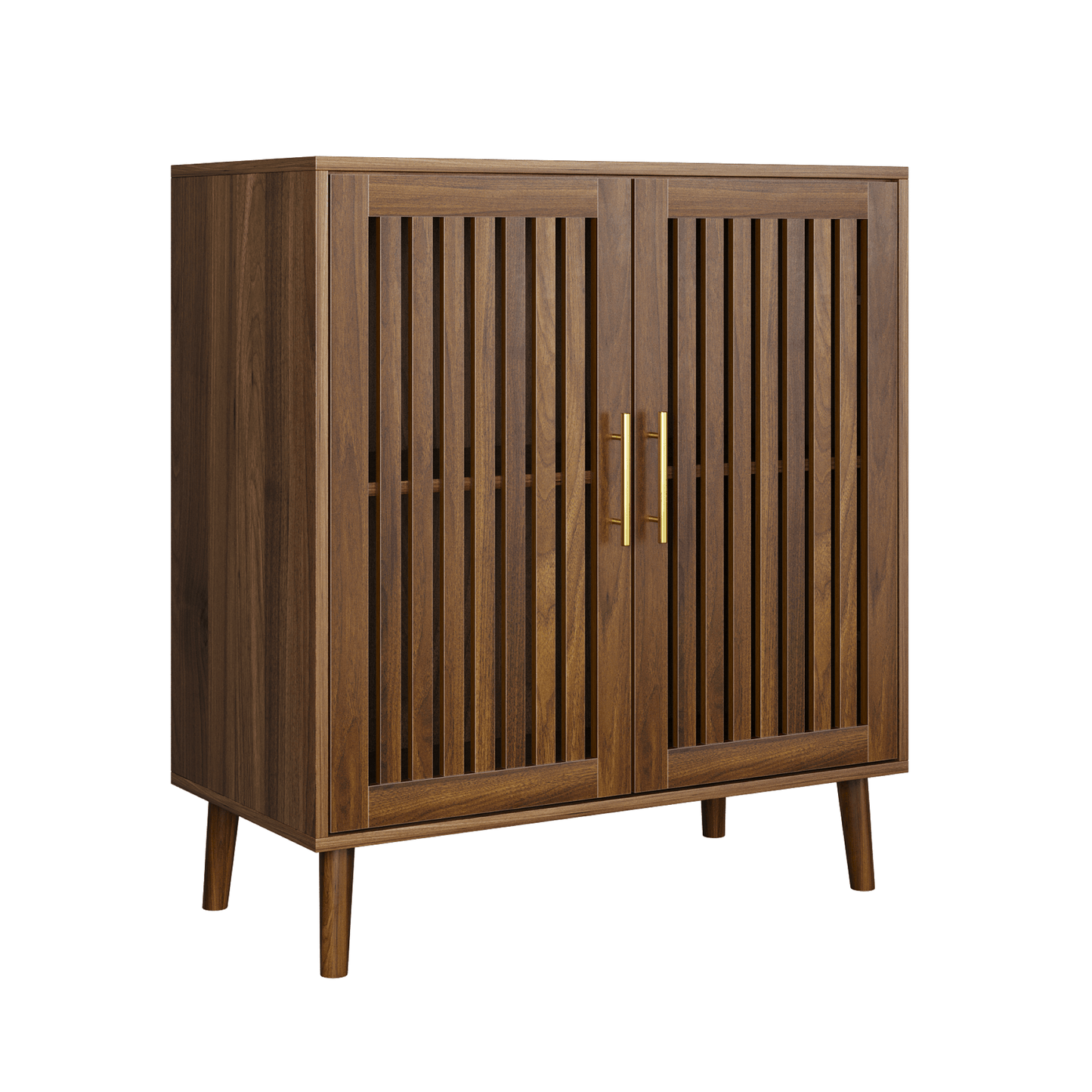 Walnut Farmhouse Storage Cabinet | Sideboard Buffet with Shelves - 1st Choice Furniture Direct