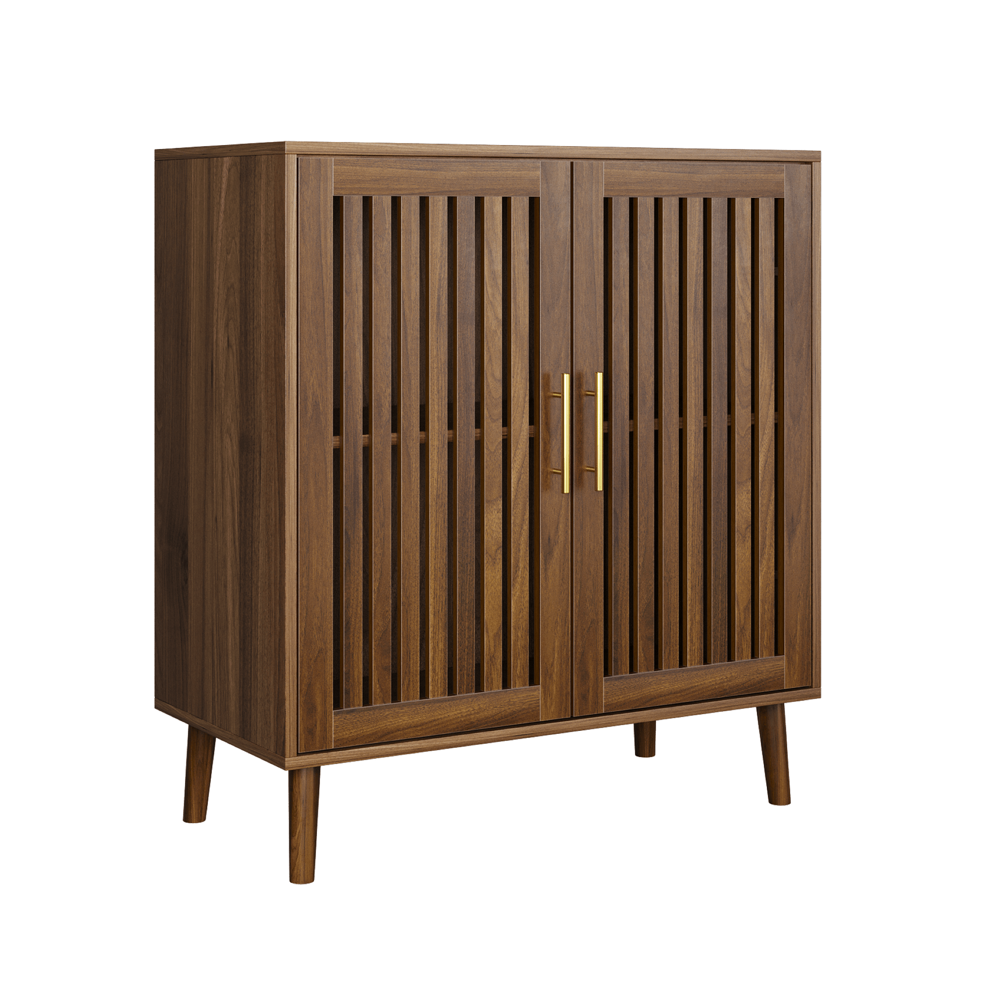Walnut Farmhouse Storage Cabinet | Sideboard Buffet with Shelves - 1st Choice Furniture Direct