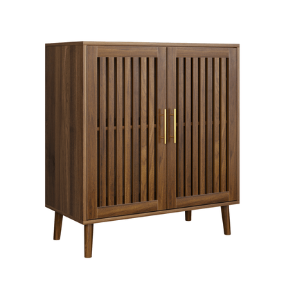 Walnut Farmhouse Storage Cabinet | Sideboard Buffet with Shelves - 1st Choice Furniture Direct