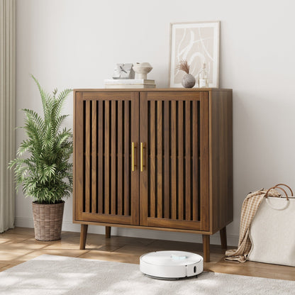 Walnut Farmhouse Storage Cabinet | Sideboard Buffet with Shelves - 1st Choice Furniture Direct