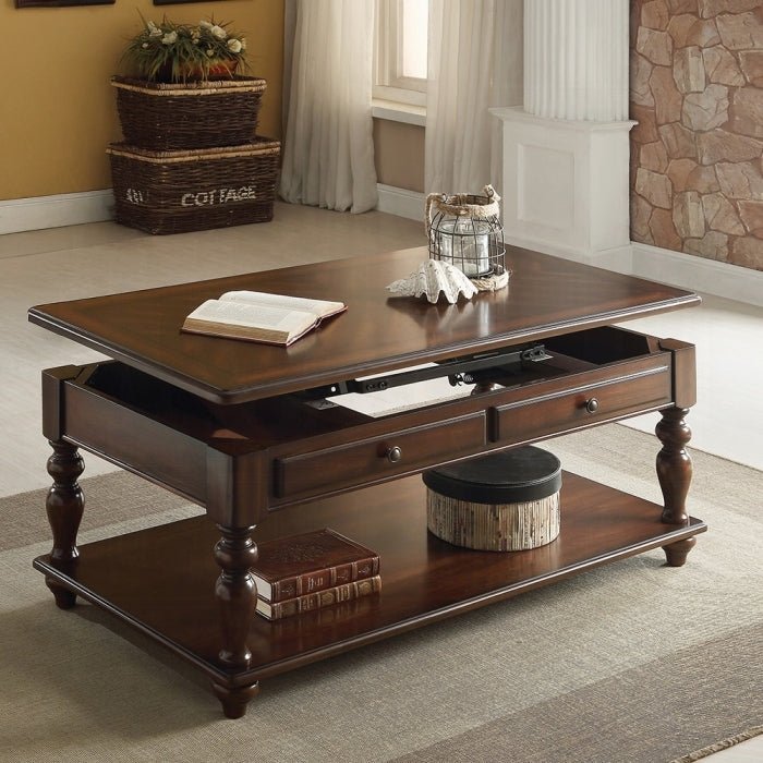 Walnut Lift-Top Coffee Table with Hidden Storage - 1st Choice Furniture Direct