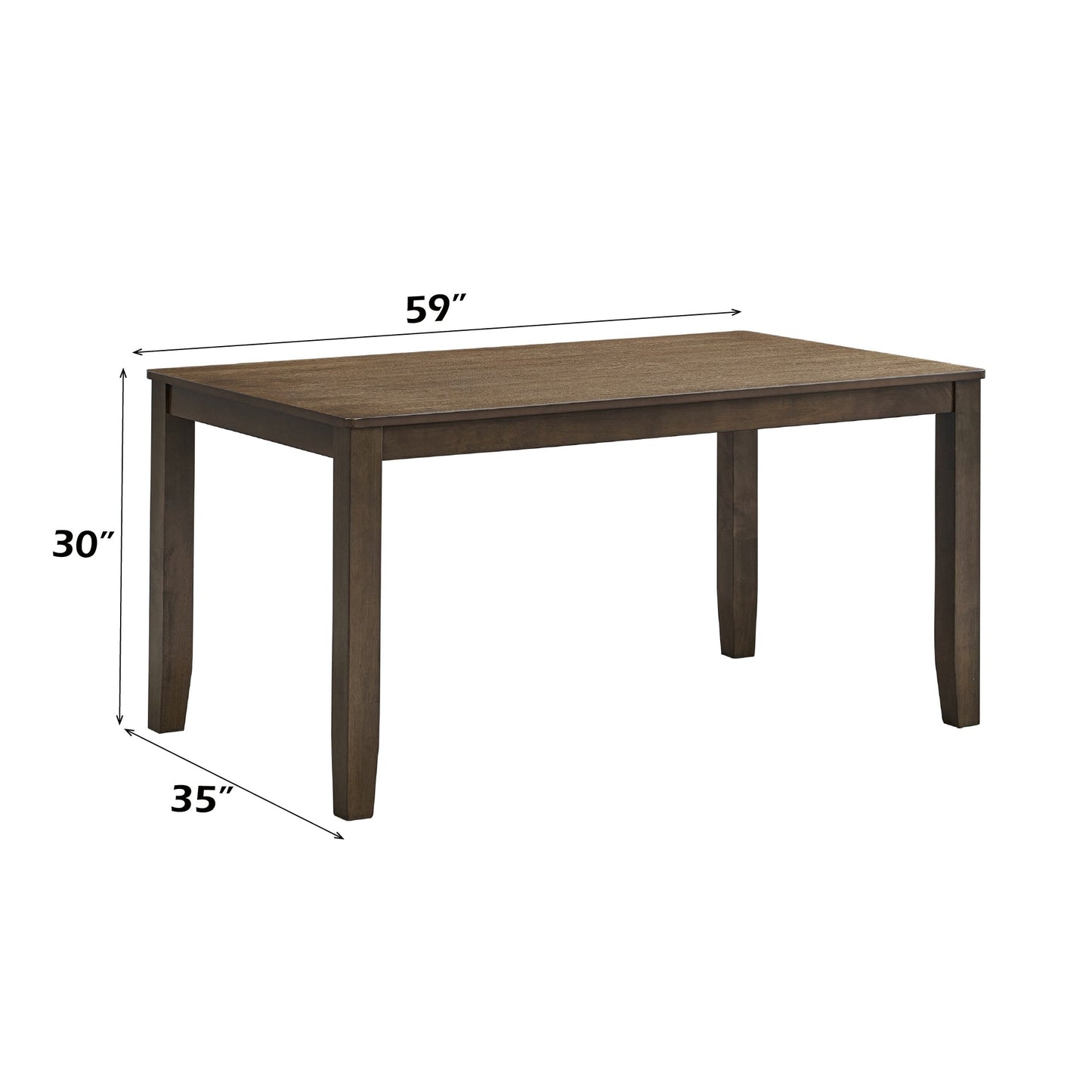 Walnut Rectangular Solid Rubber Wood Dining Table - 1st Choice Furniture Direct