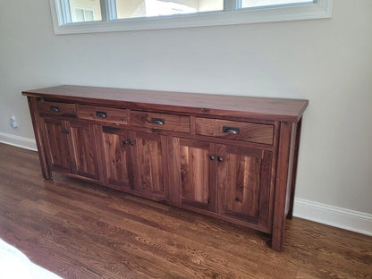 Walnut Sideboard Buffet Amish Built Rustic Walnut Buffet Made in the USA - 1st Choice Furniture Direct