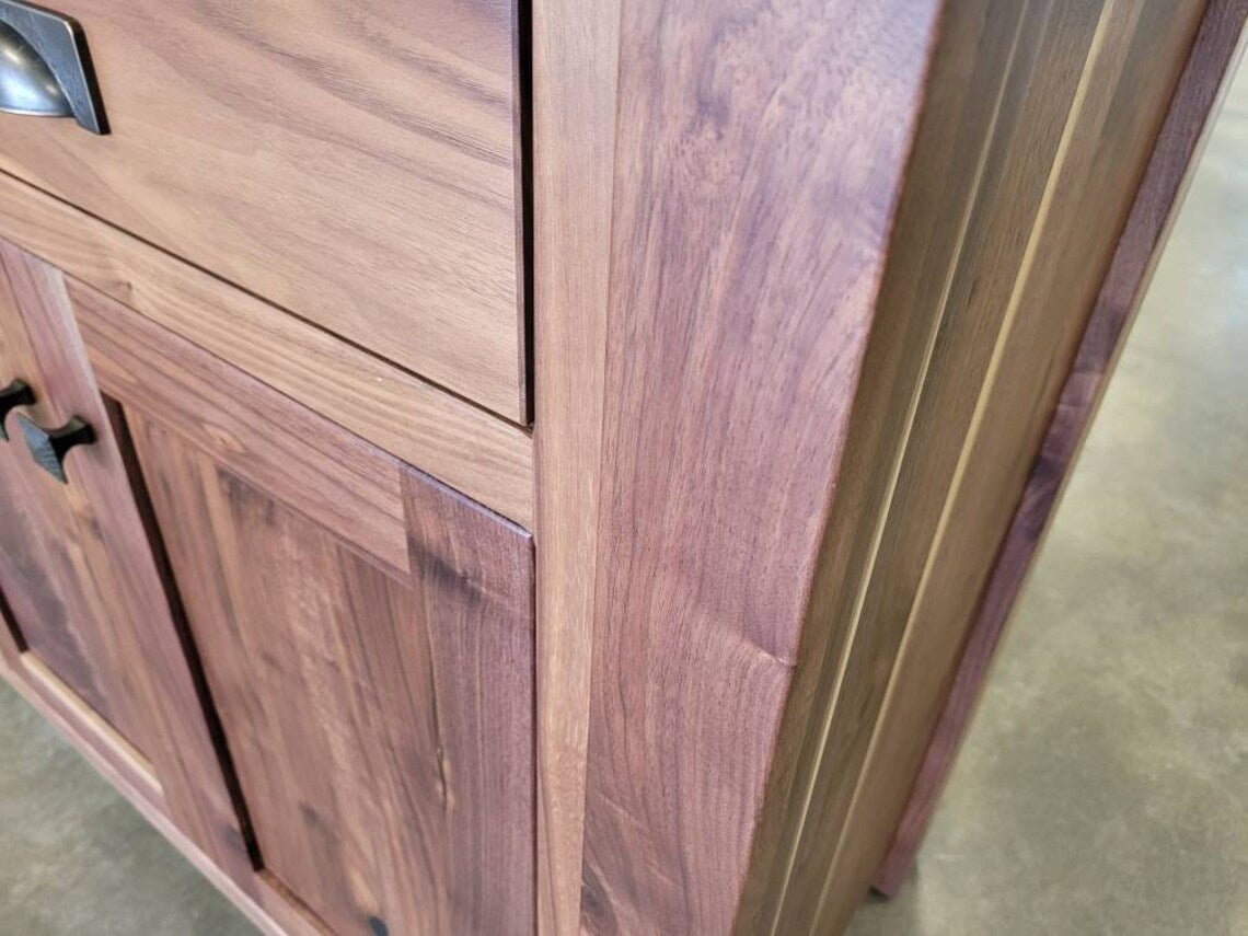 Walnut Sideboard Buffet Amish Built Rustic Walnut Buffet Made in the USA - 1st Choice Furniture Direct