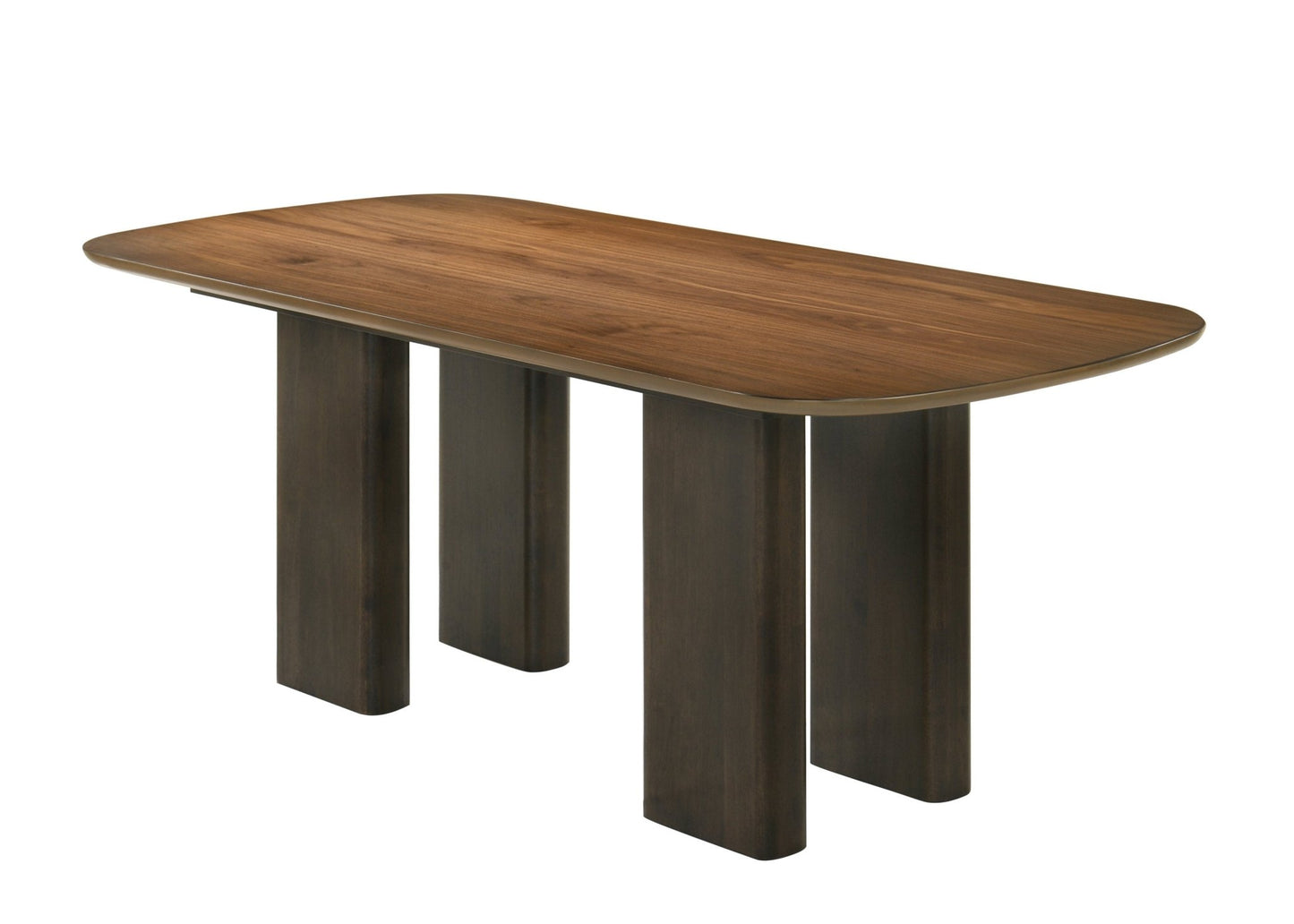 Walnut Solid Rubber Wood Dining Table with Chenille Cushioned Seating - 1st Choice Furniture Direct