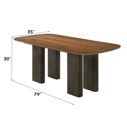 Walnut Solid Rubber Wood Rectangular Dining Table - 1st Choice Furniture Direct
