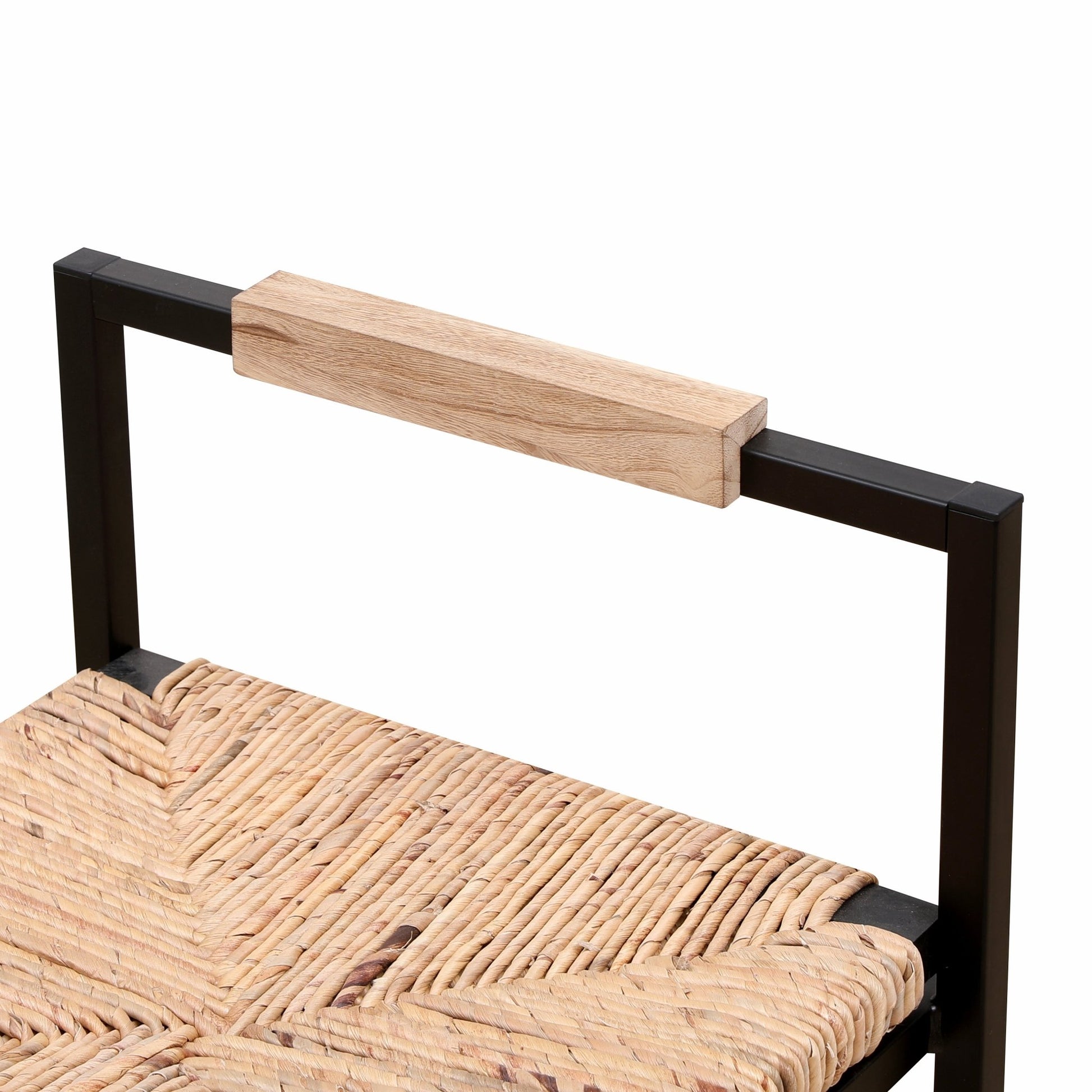Water Hyacinth Bar Stools Set of 2 | Natural Woven Counter Chairs with Metal Frame - 1st Choice Furniture Direct