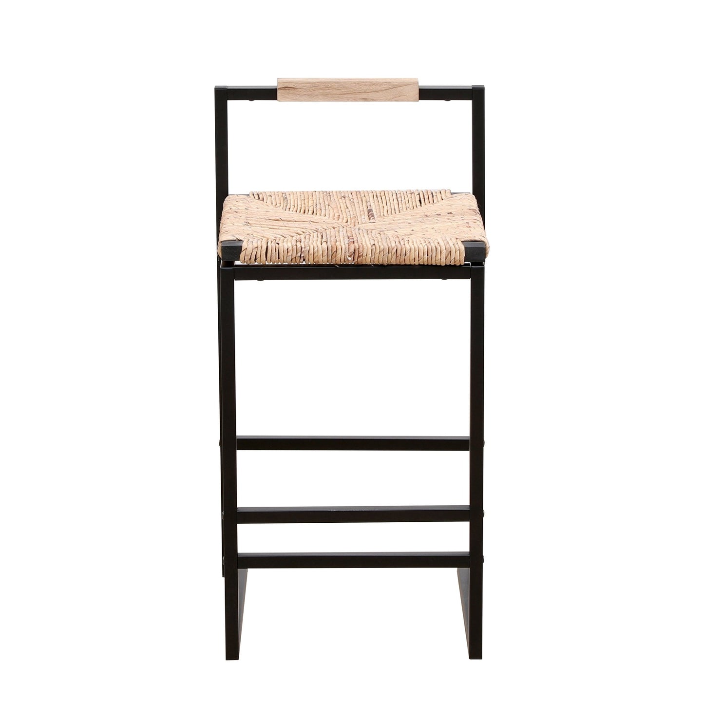 Water Hyacinth Bar Stools Set of 2 | Natural Woven Counter Chairs with Metal Frame - 1st Choice Furniture Direct